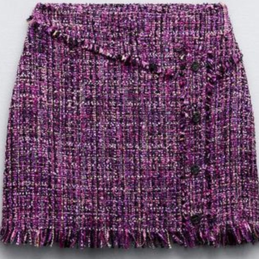 Zara Purple Tweed Women's Skirt